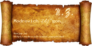 Modrovich Zágon névjegykártya